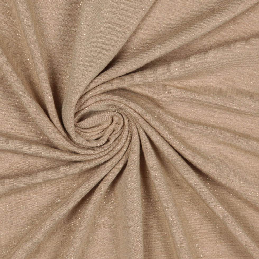 Italian Gilded Beige and Metallic Gold Stretch Rayon Jersey - Joann Fabrics