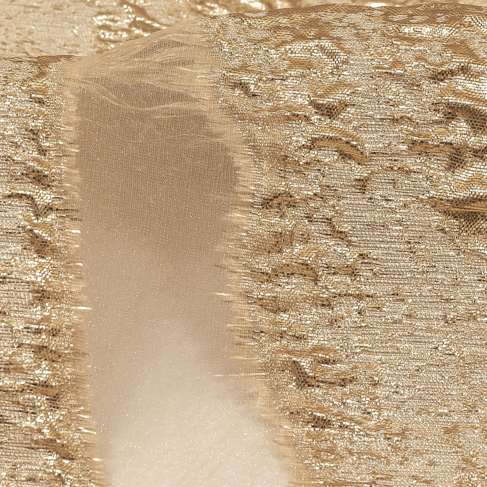 Metallic Gold and Beige Marbled Veins Luxury Burnout Brocade Panel - Joann Fabrics