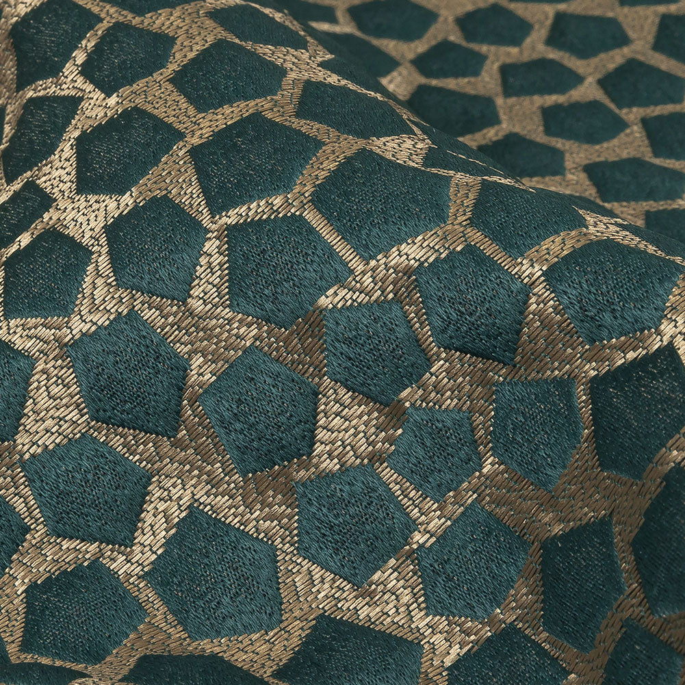 British Imported Peacock Satin-Faced Pentagonal Drapery Jacquard - Joann Fabrics
