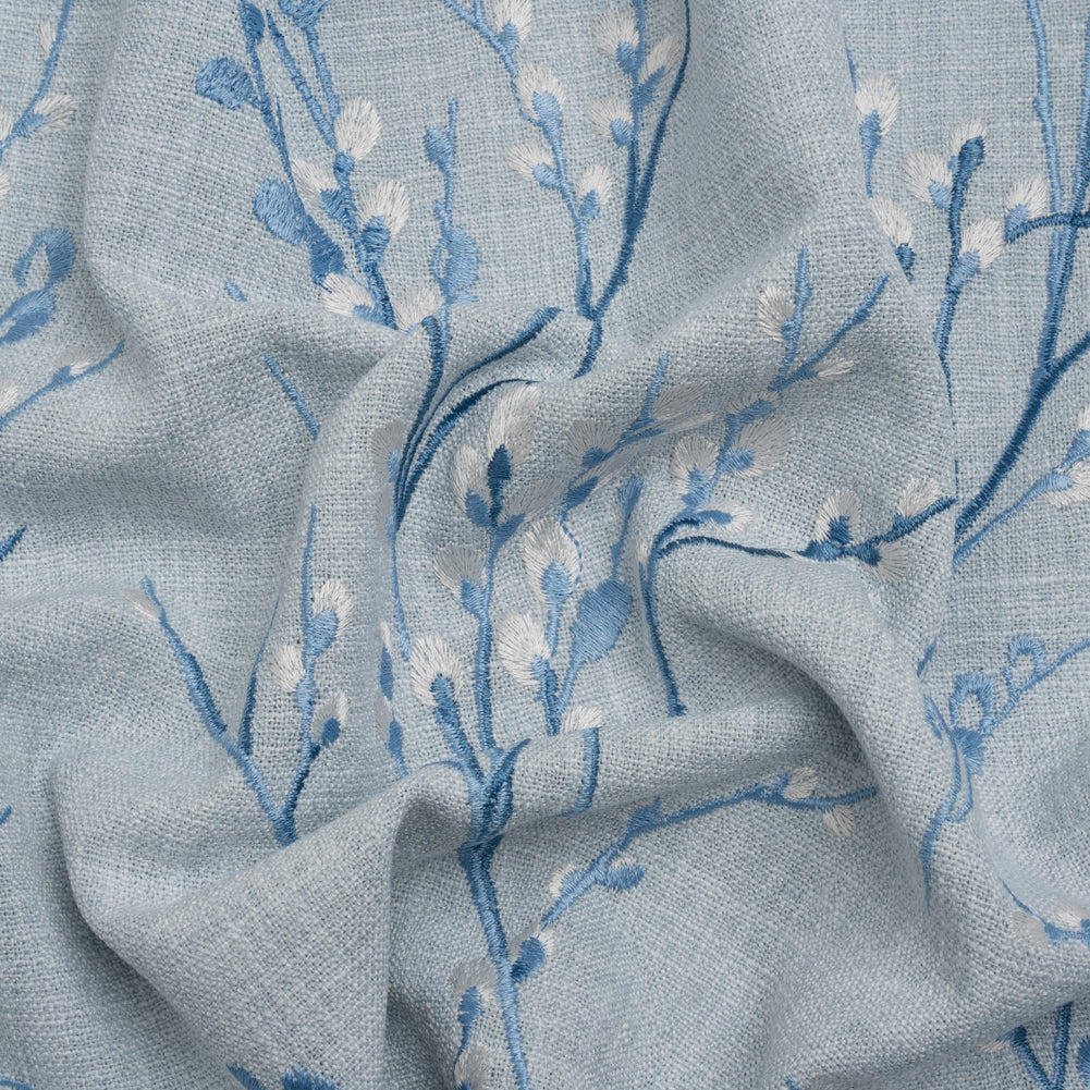 Embroidered Drapery Woven - Seaspray Prairie Willow - British Imported - Joann Fabrics