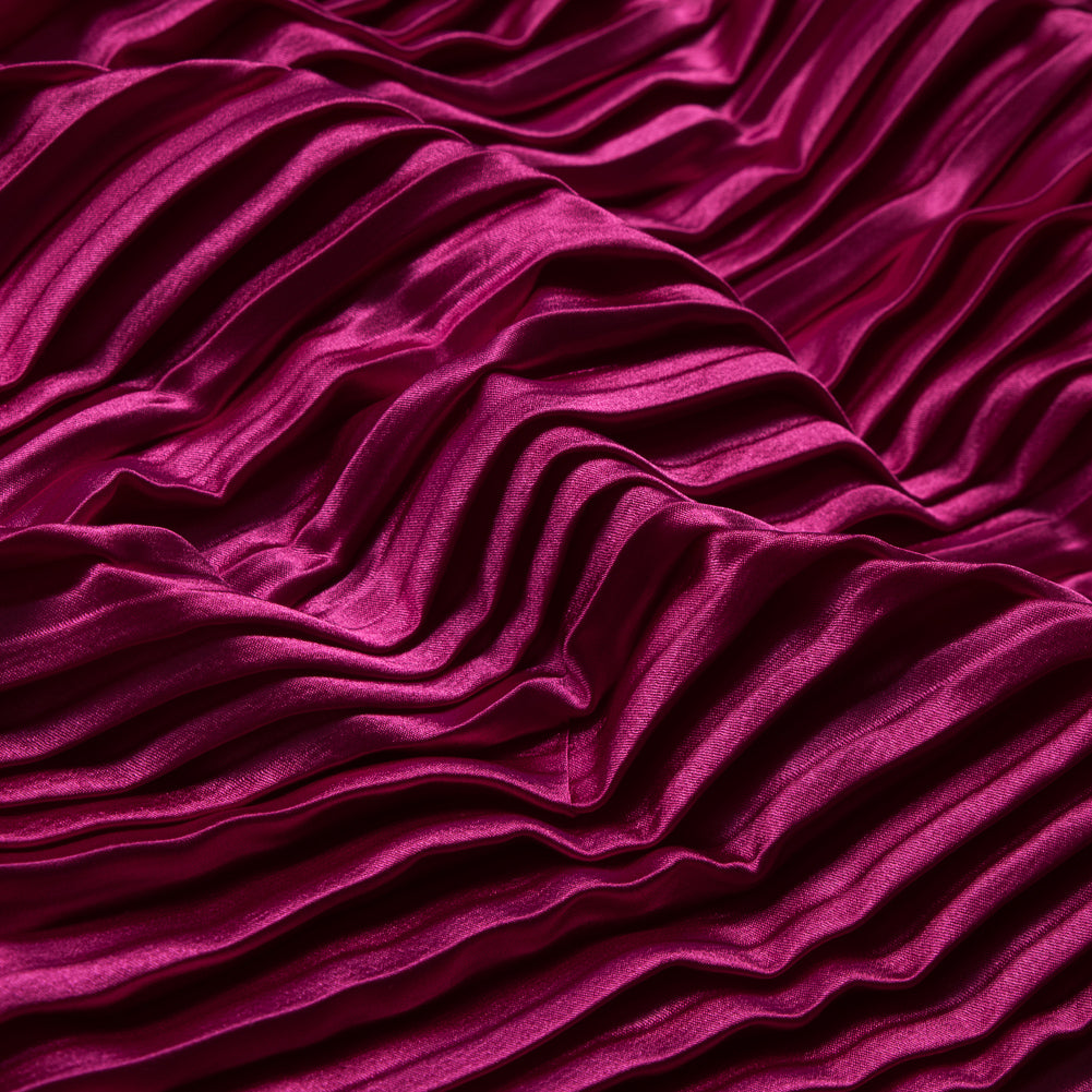 Pleated Stretch Satin - Raspberry Sorbet - Andreas Collection - Joann Fabrics