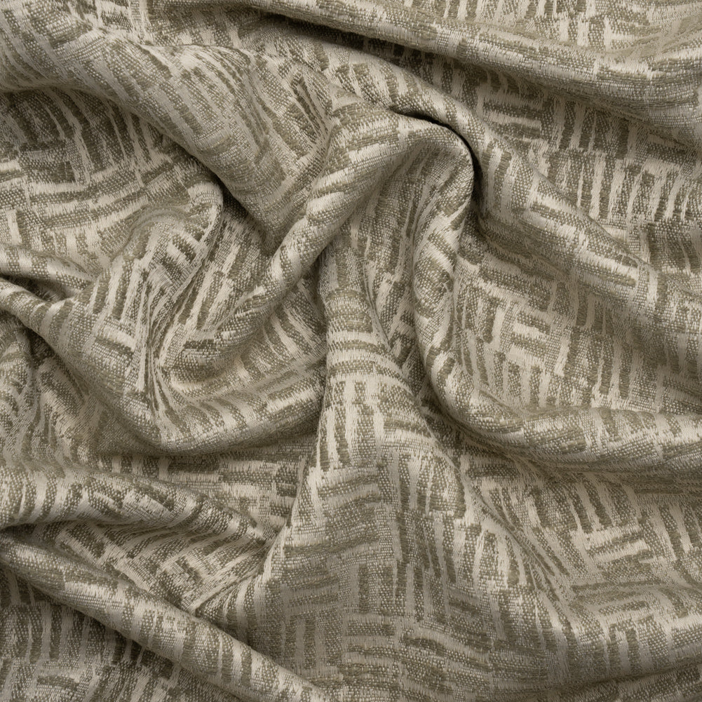 Recycled Polyester and Cotton Drapery Jacquard - Limestone Little Lines - British Imported - Joann Fabrics