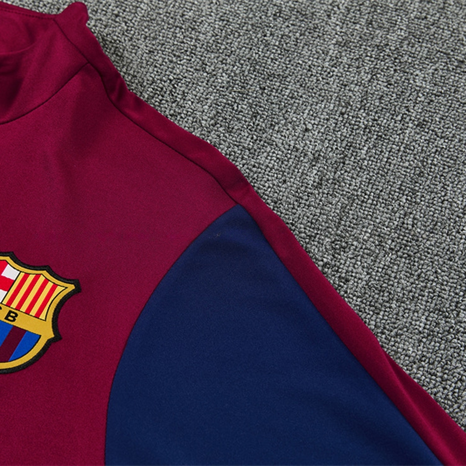 Barcelona 26-27 Kids Long Sleeve Training Set - Red Top & Deep Blue Pants - UnitedFutballJersey
