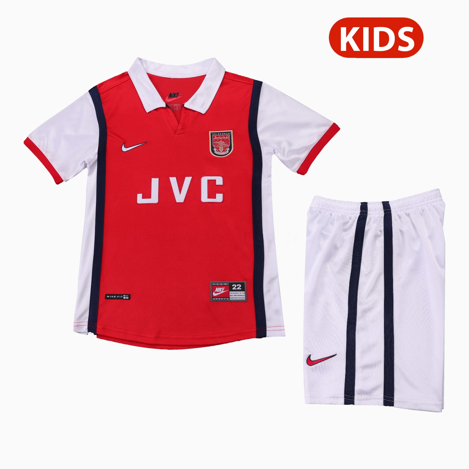 Retro Arsenal 1998-99 Home Kids Kit - UnitedFutballJersey
