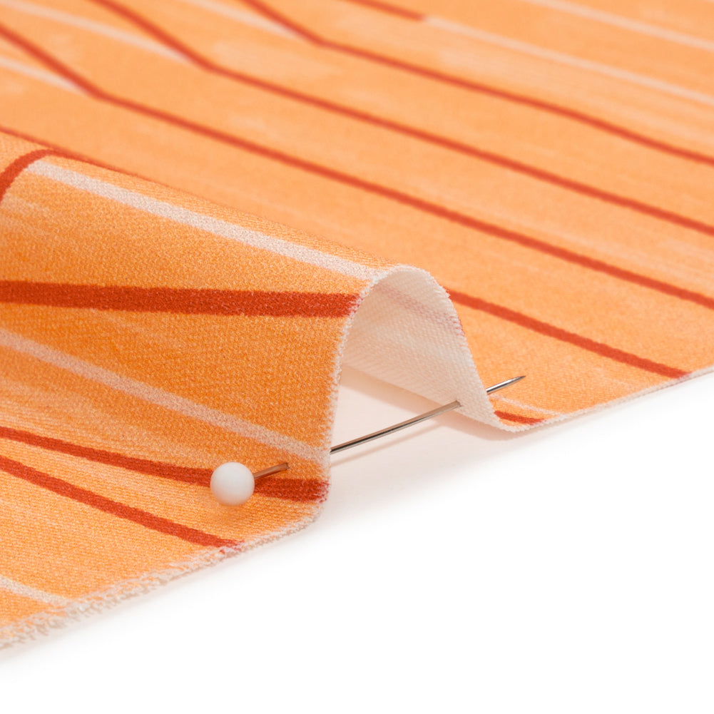 Stretch Cotton Twill Print - Orange Lines in Blocks - Mood Exclusive Structurally Sound - Joann Fabrics
