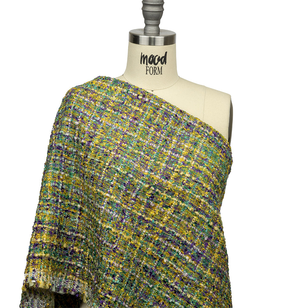 Viscose and Acrylic Chenille Tweed - Yellow, Dried Moss and Purple - Newcastle Collection - Joann Fabrics