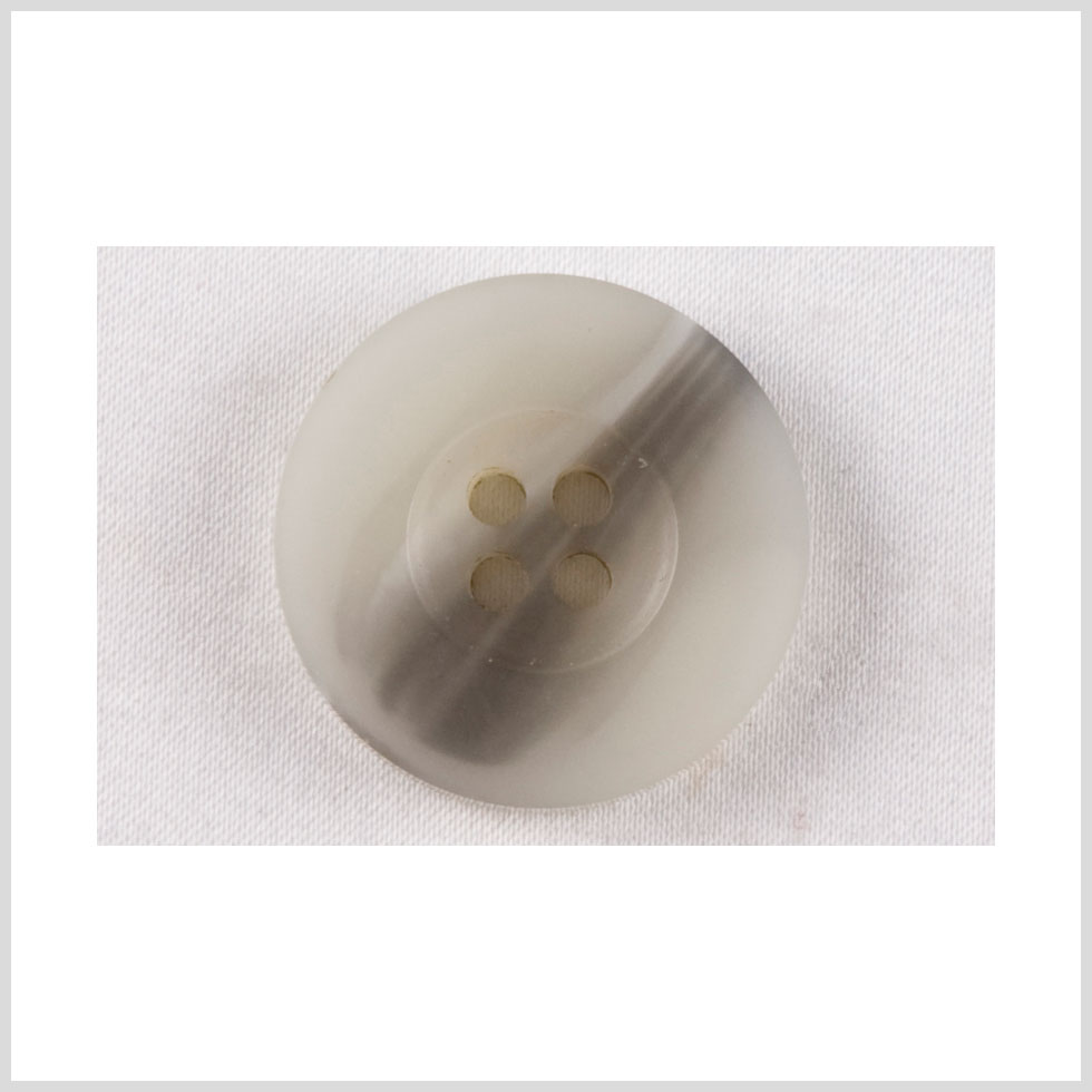 Plastic 4-Hole Button - 32L/20mm - Off White and Gray Brown Streaked Wide Rim - Joann Fabrics