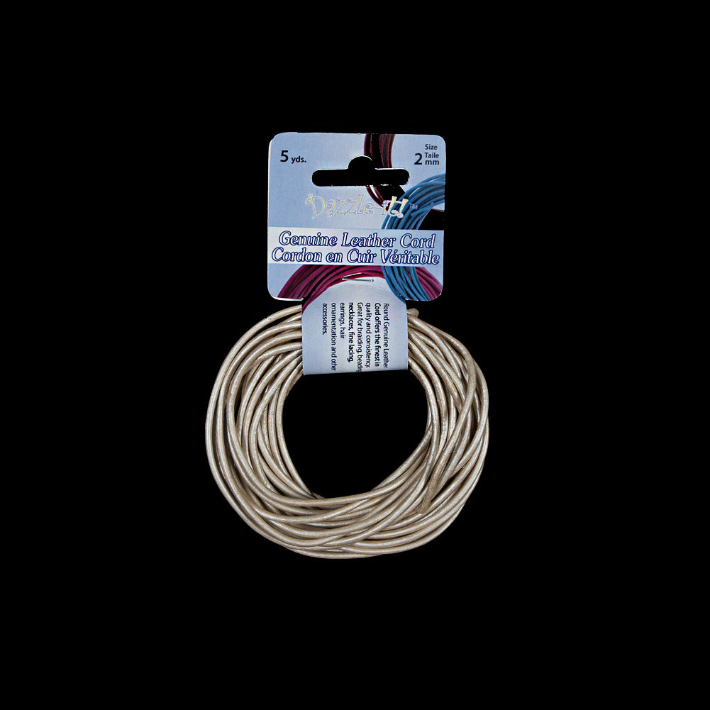 Dazzle-It Metallic Ivory Genuine Leather Cord - 2mm - Joann Fabrics