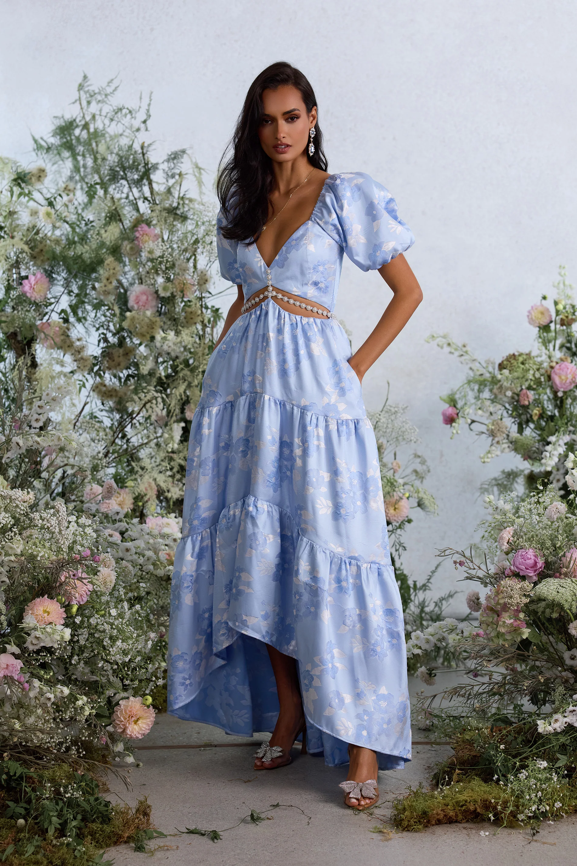 The Emma Dress in Chambray Blue Baroque