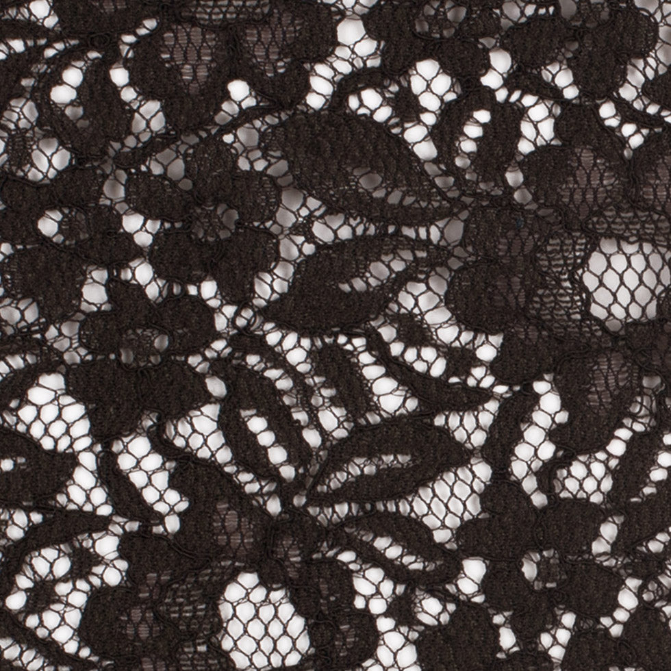 Re-Embroidered Lace - Dark Brown Floral - Joann Fabrics