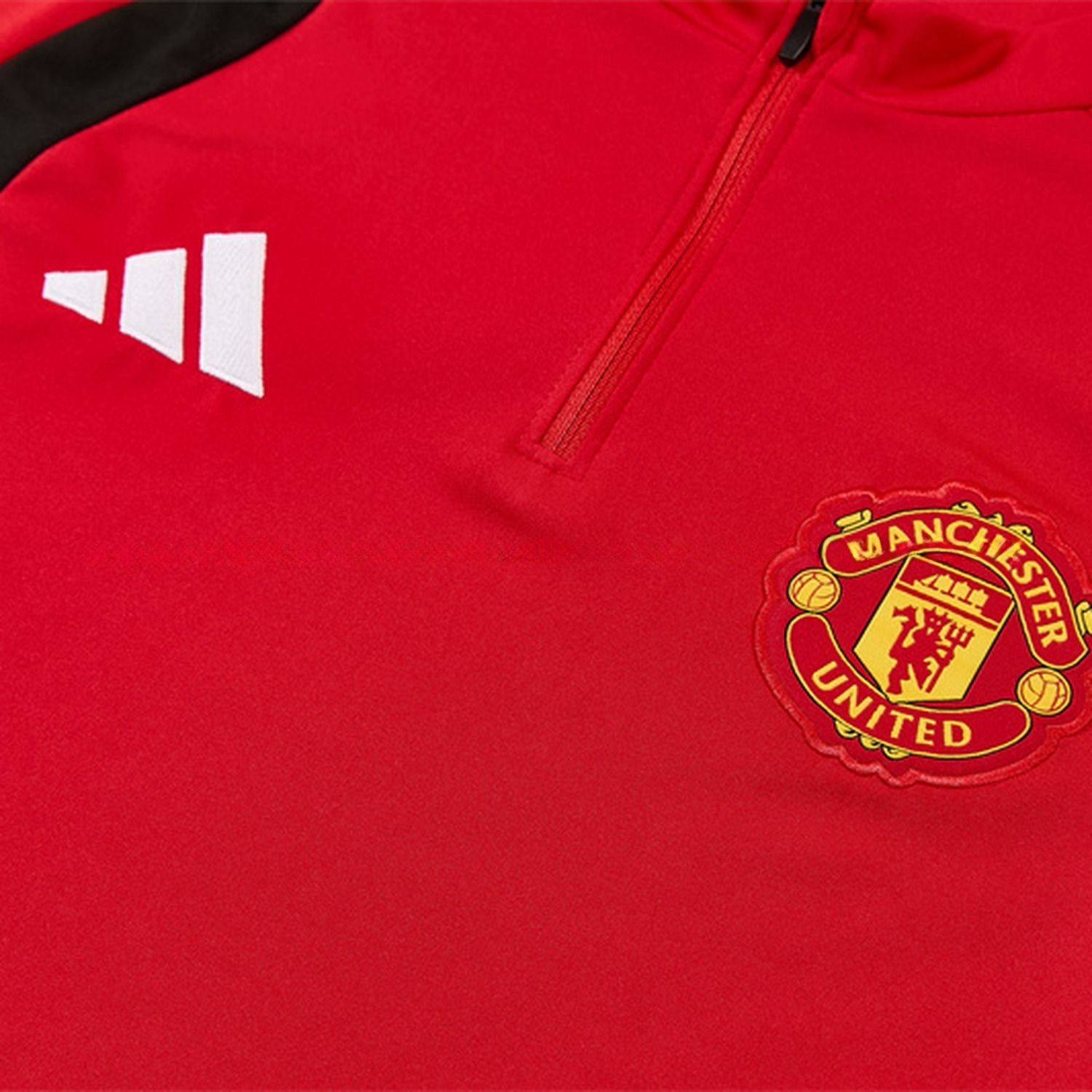 Manchester United 26-27 Kids Long Sleeve Training Set - Red Top & Black Pants - UnitedFutballJersey