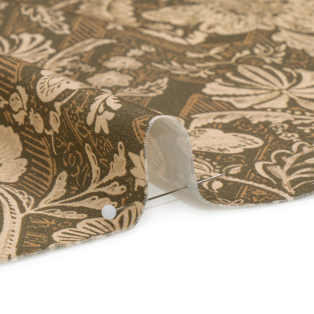 Stretch Cotton Twill Print - Moss Green and Beige Floral - Mood Exclusive Aromatic Aria - Joann Fabrics