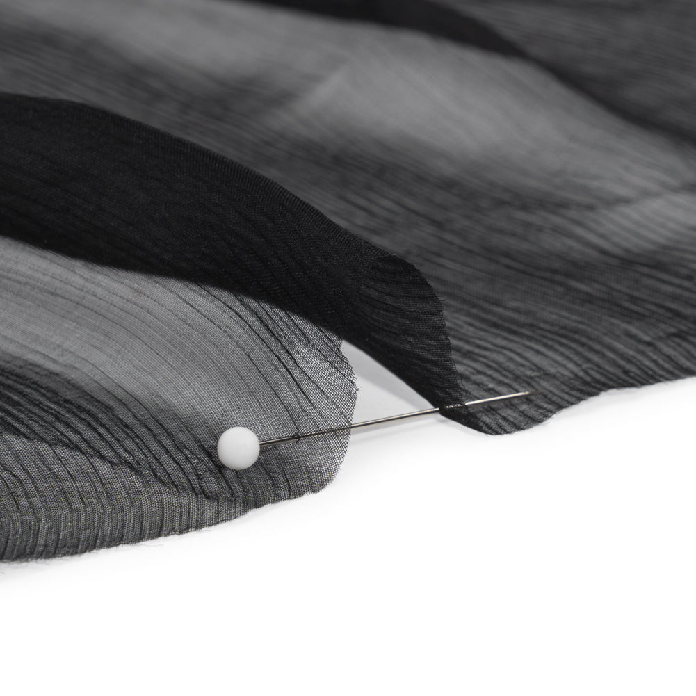 Famous Australian Designer Black Crinkled Silk Chiffon - Joann Fabrics