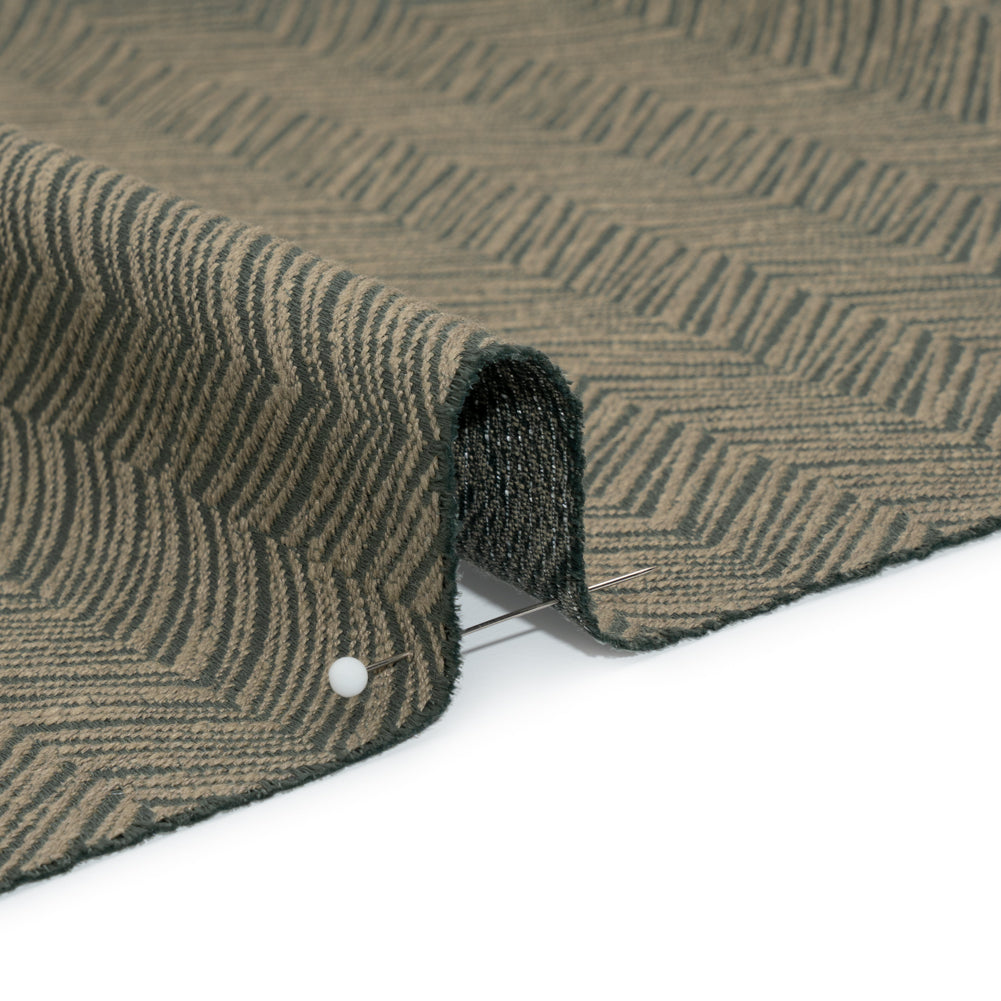 Herringbone Chevrons Recycled Polyester and Cotton Drapery Jacquard - Ocean - British Imported - Joann Fabrics