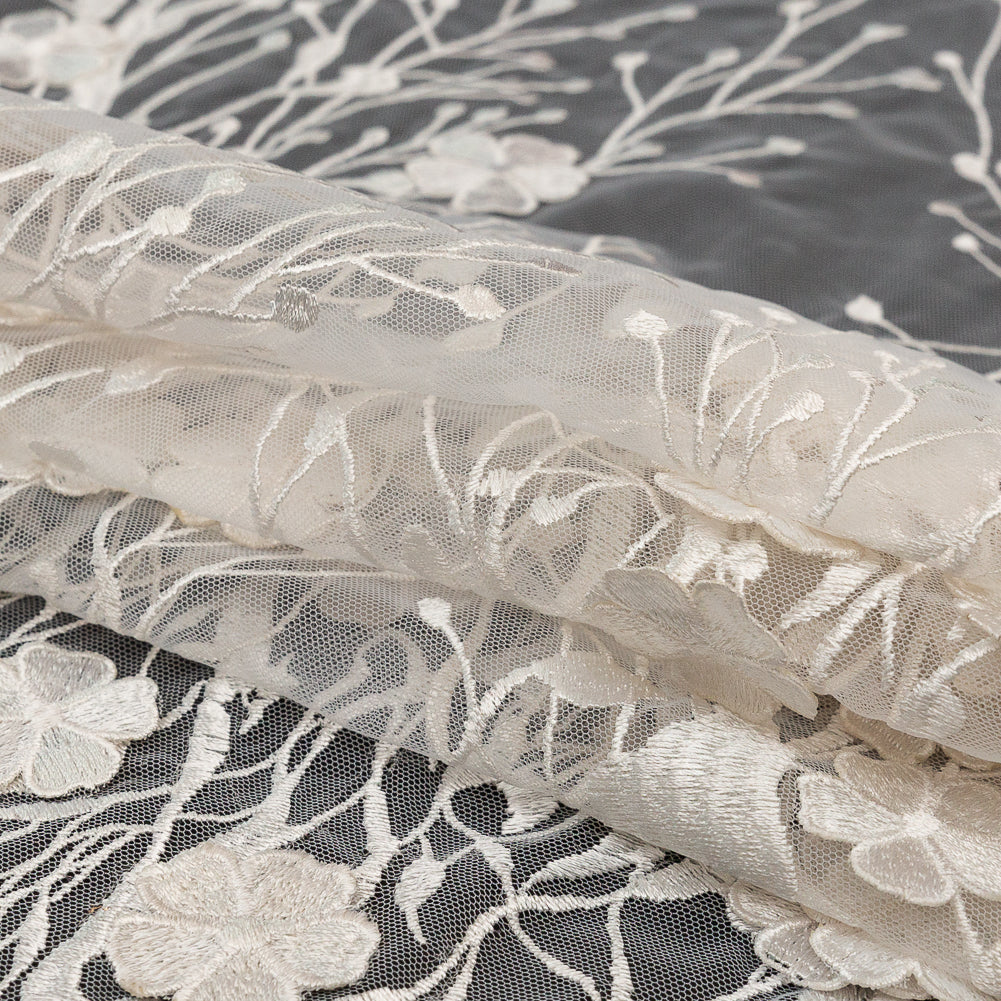 3D Embroidered Lace - White Floral - Joann Fabrics