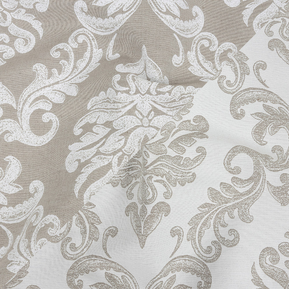 Beige and White Damask Double Wide Drapery Jacquard - Joann Fabrics