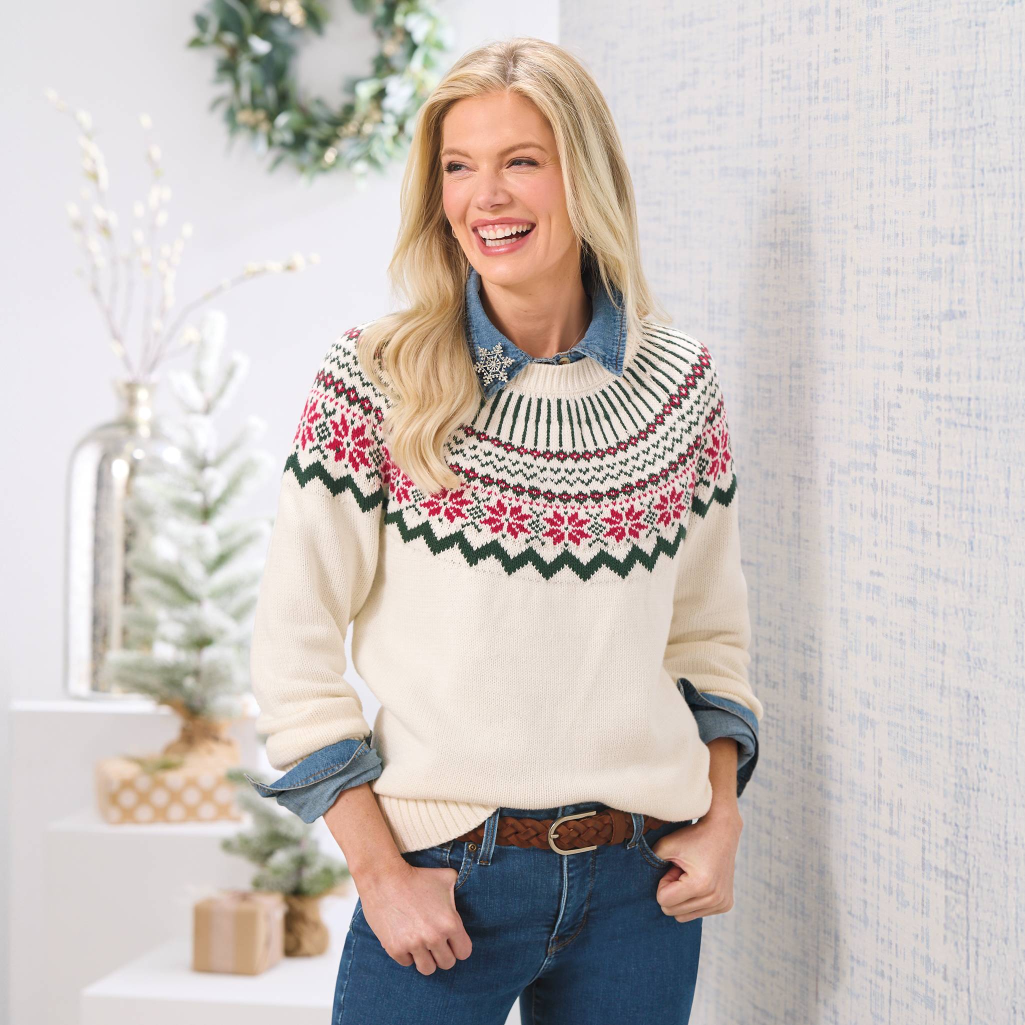 Snowflake Fair Isle Sweater - Northstyle Catalog