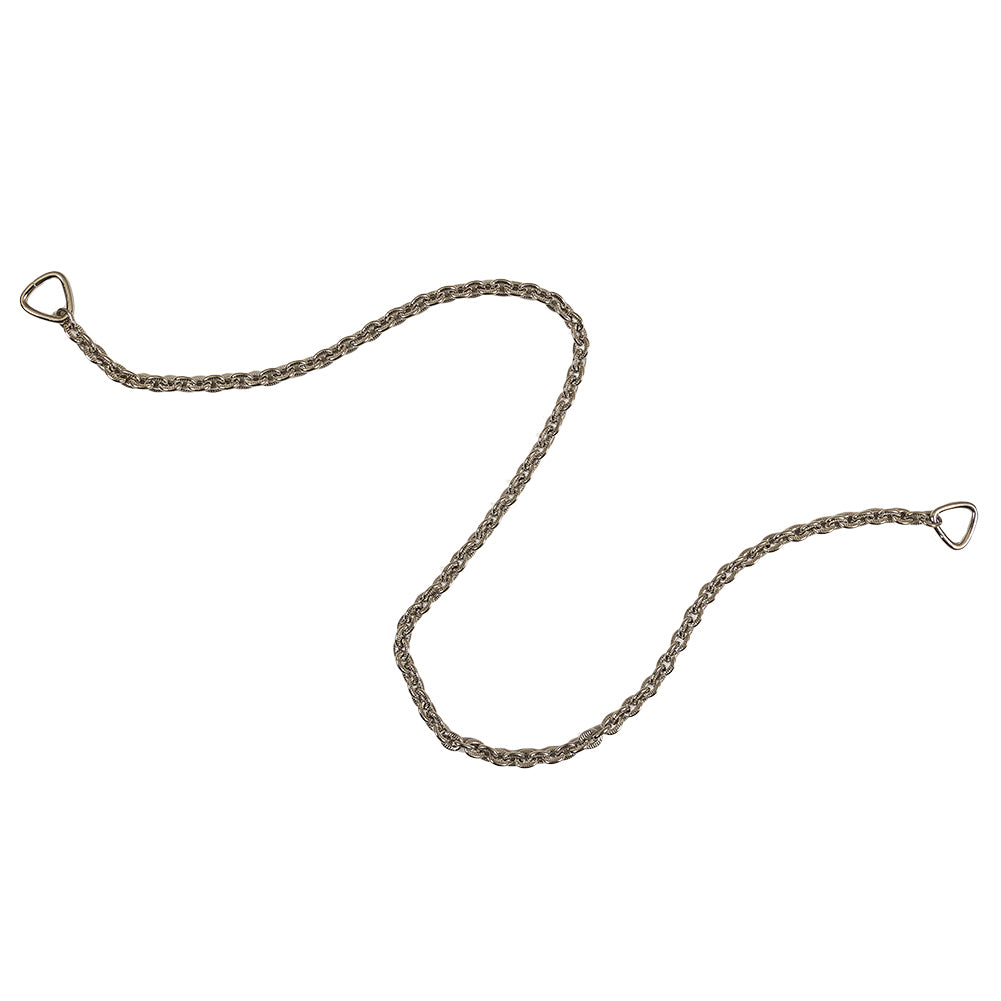 Silver Textured Chain Purse Strap with Triangular Rings - 16