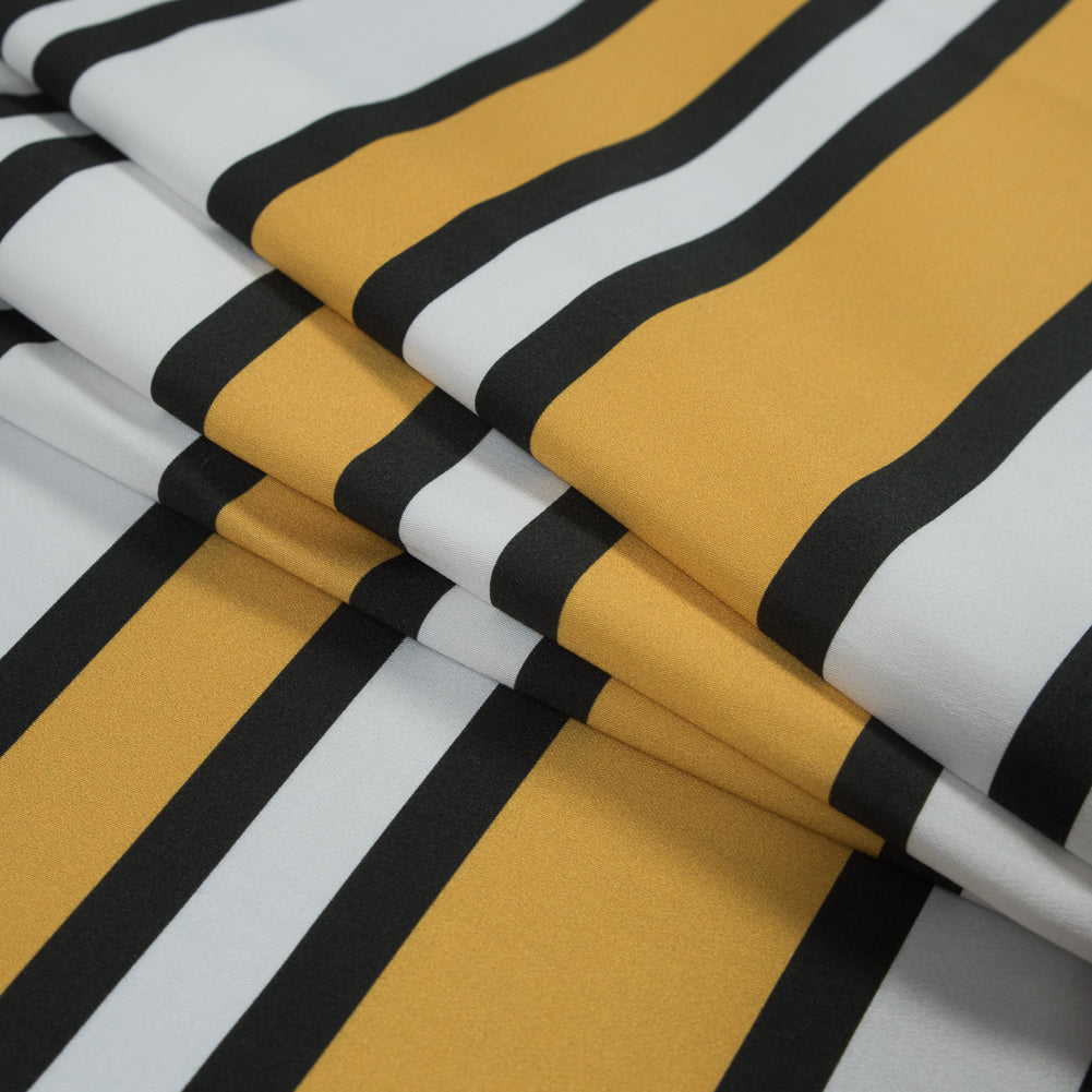 Stretch Cotton Sateen - Yellow and White Stripes - Aina Stripe Print - Mood Exclusive Aloha Collection - Joann Fabrics