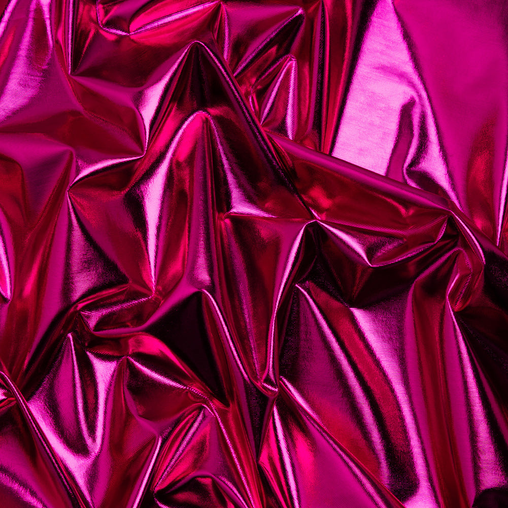 Knit Faux Leather with PET Anodized Aluminum Film - Fuschia - Elizabeth Collection - Joann Fabrics