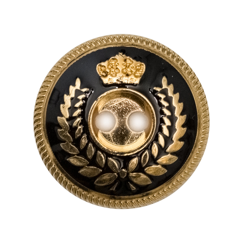 Italian Gold and Black 2-Hole Crest Button - 44L/28mm - Joann Fabrics