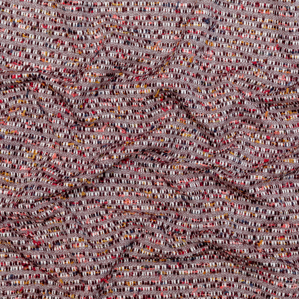 Burgundy and White Striped Cotton and Wool Tweed - Joann Fabrics