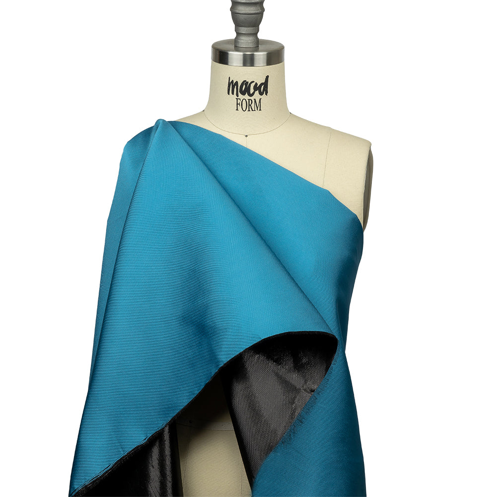 Olwyn Metallic Black and Blue Double Faced Luxury Mikado - Joann Fabrics