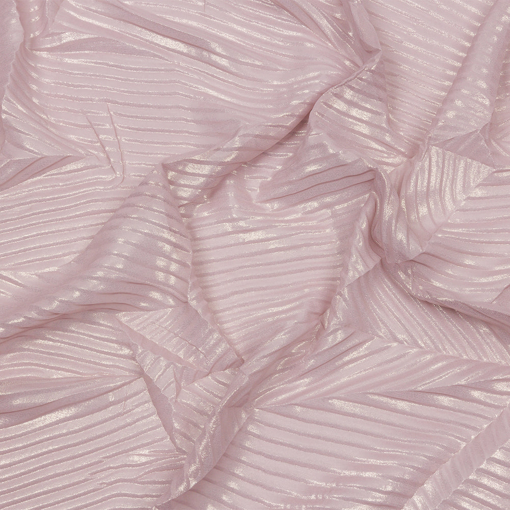 Polyester Chiffon with Abstract Pleats and Gold Foil - Mauve - Melia Collection - Joann Fabrics