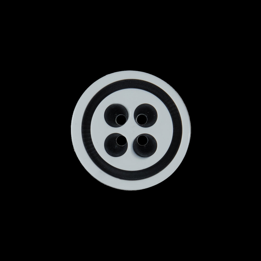 White and Black Plastic 4-Hole Button - 32L/20mm - Joann Fabrics