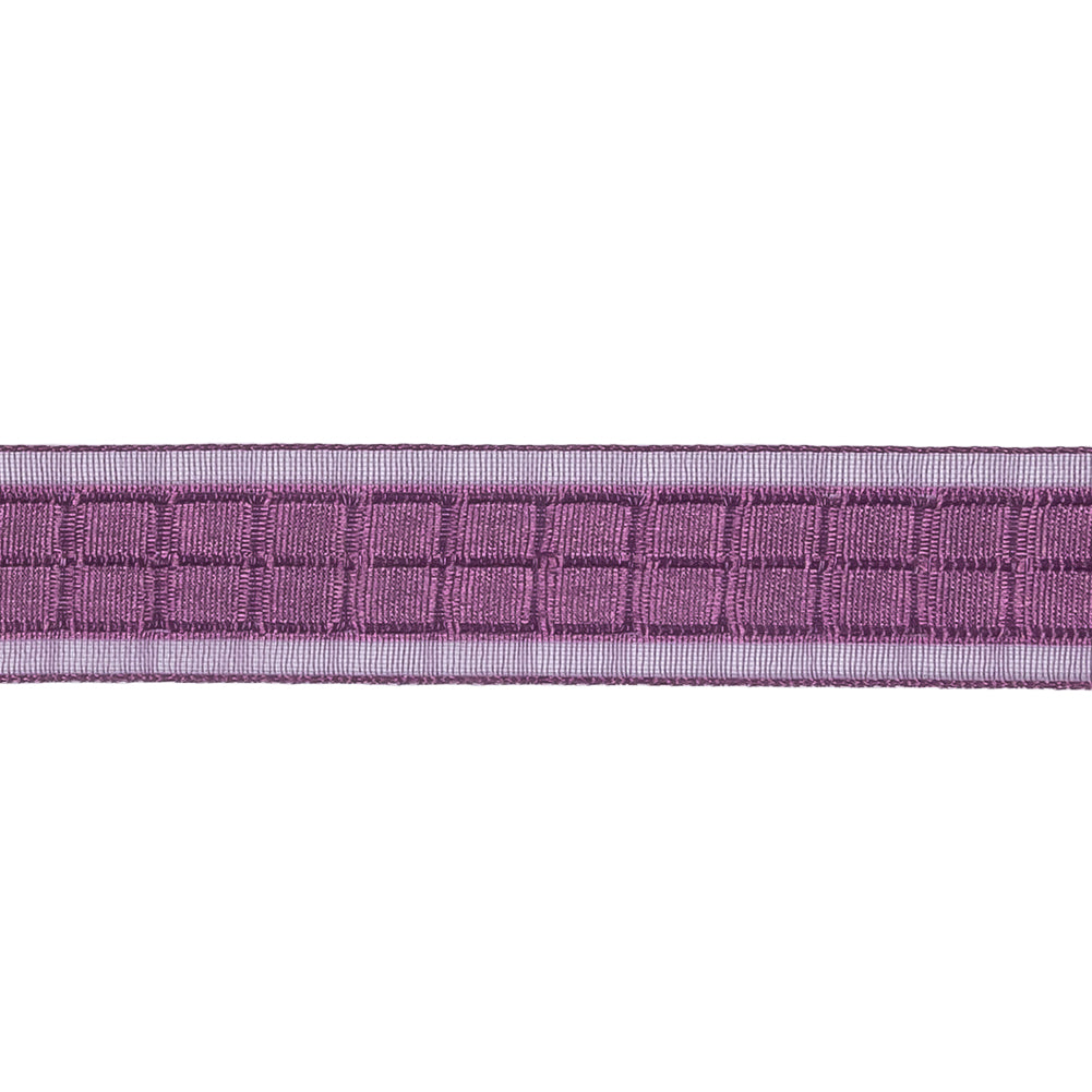 Purple Squares and Sheer Borders Ribbon - 0.5625