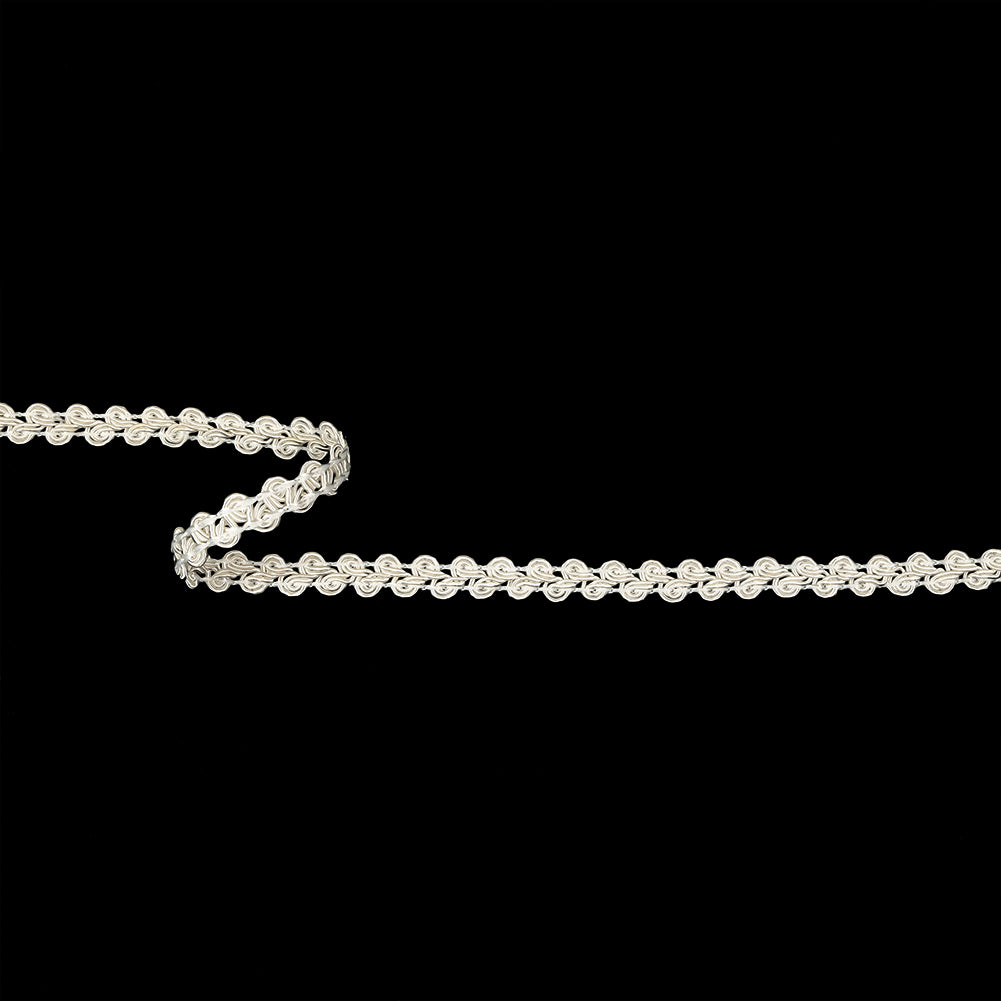 White Classic Braided Trim - 0.375