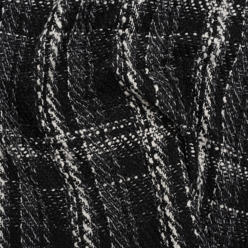 Metallic Polyester and Cotton Twill Tweed - Black and White Plaid - Joann Fabrics