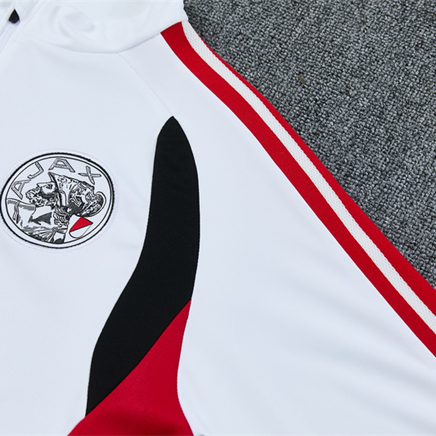 Ajax 26-27 Kids Long Sleeve Training Set - White Top & Black Pants - UnitedFutballJersey