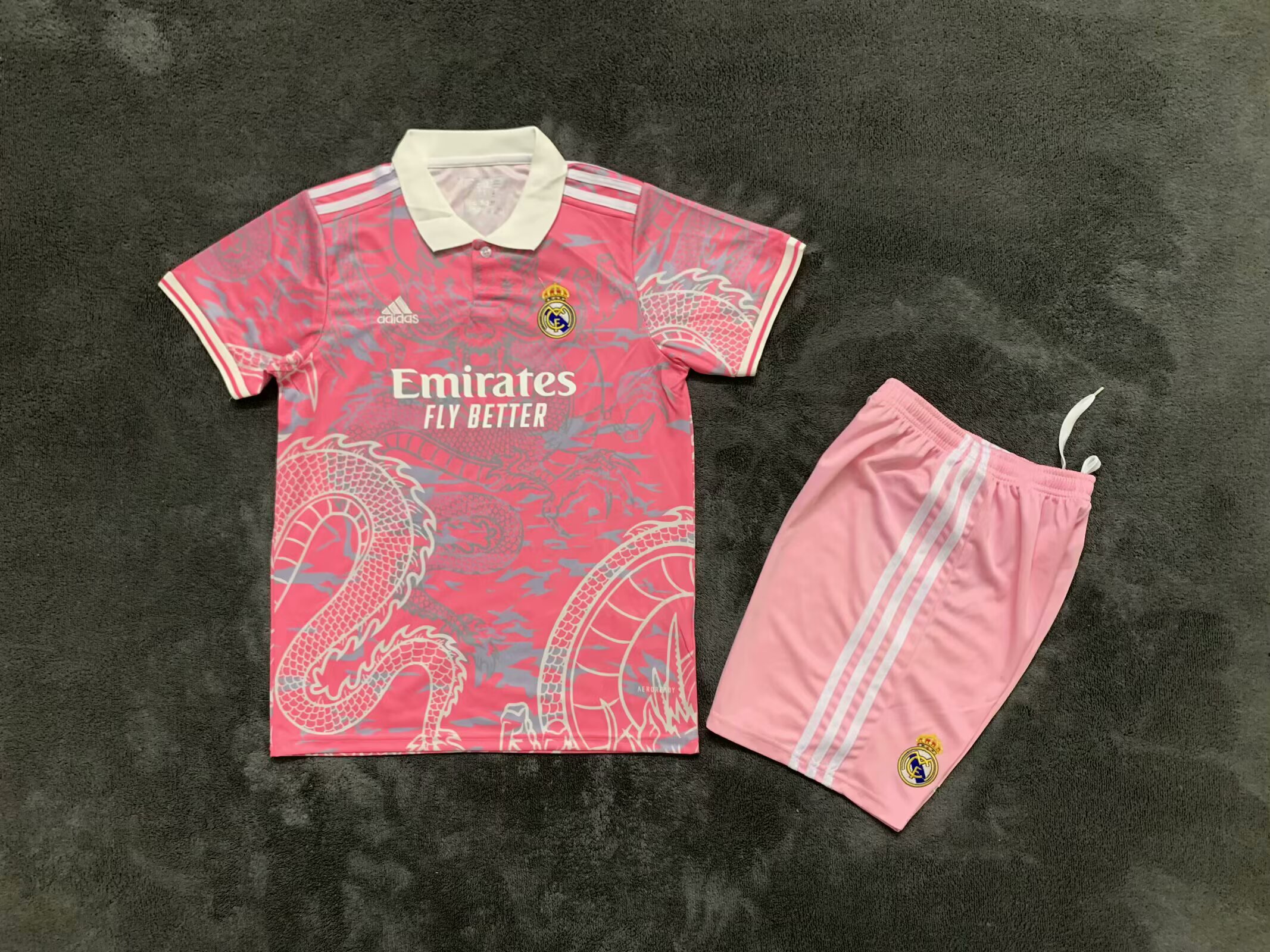 2025/2026 Real Madrid Chinese dragon pink Football Jersey 1:1 Thai quality Kids Size
