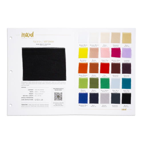 Color Card - Netta High-Multi Chiffon Collection - 8.5