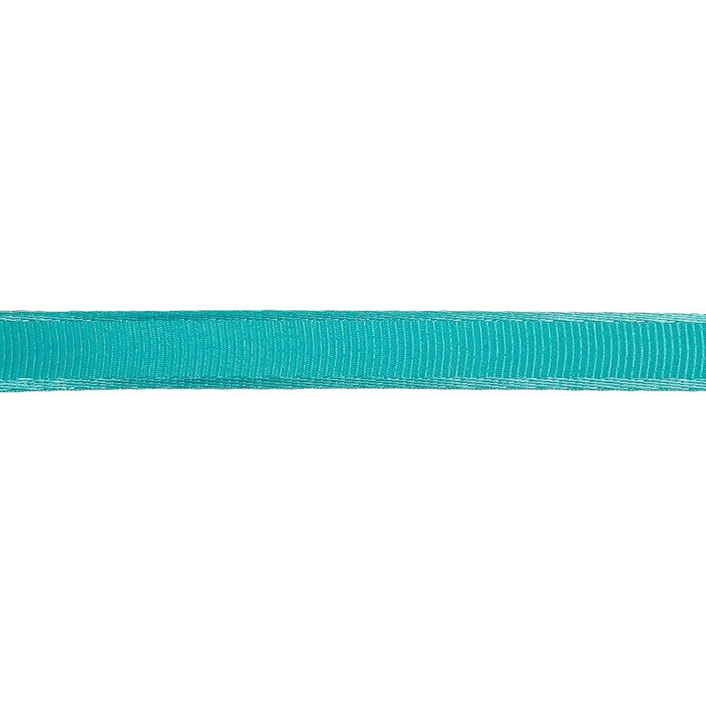 Turquoise Satin-Edged Grosgrain Ribbon - 0.375