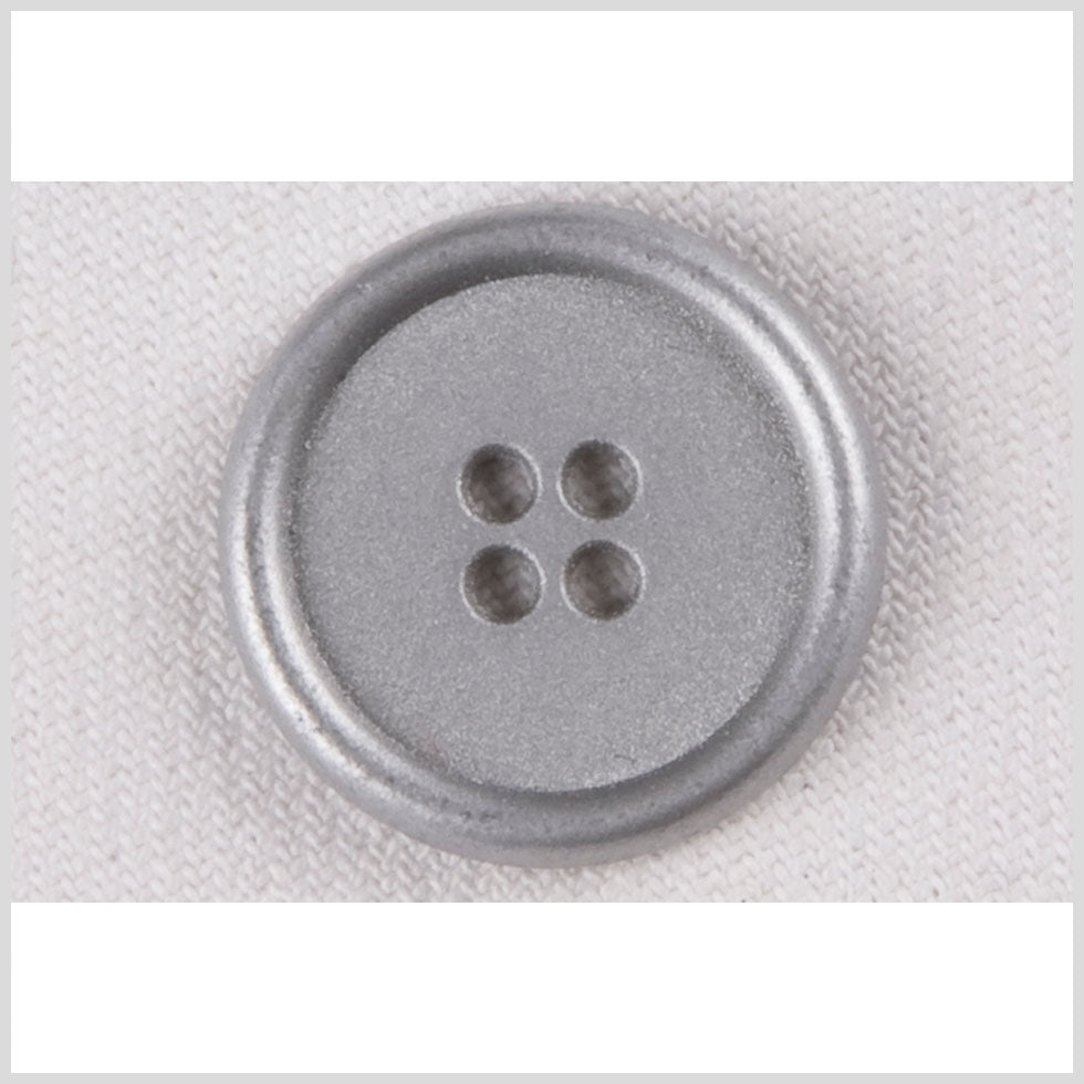 Silver 4-Hole Metal Coat Button with Rounded Rim - 18L/11.5mm - Joann Fabrics