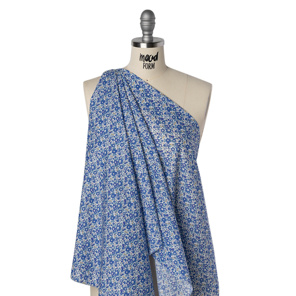 Liberty Fabrics Tana Lawn® - Betsy Ann Blue - Blue, Teal and Orange Floral - Joann Fabrics