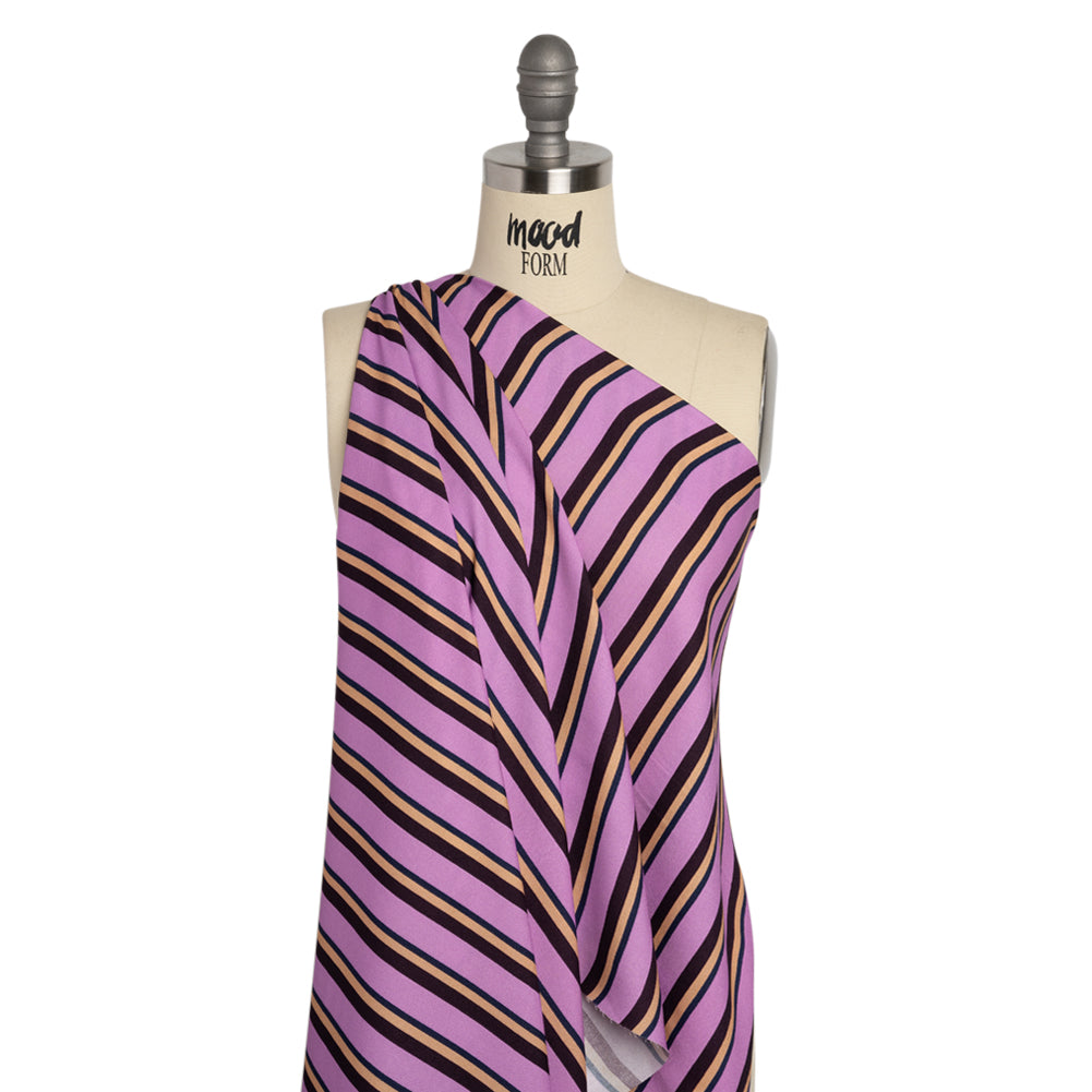 Mood Exclusive Purple Seeing Stripes Viscose Crepe - Joann Fabrics