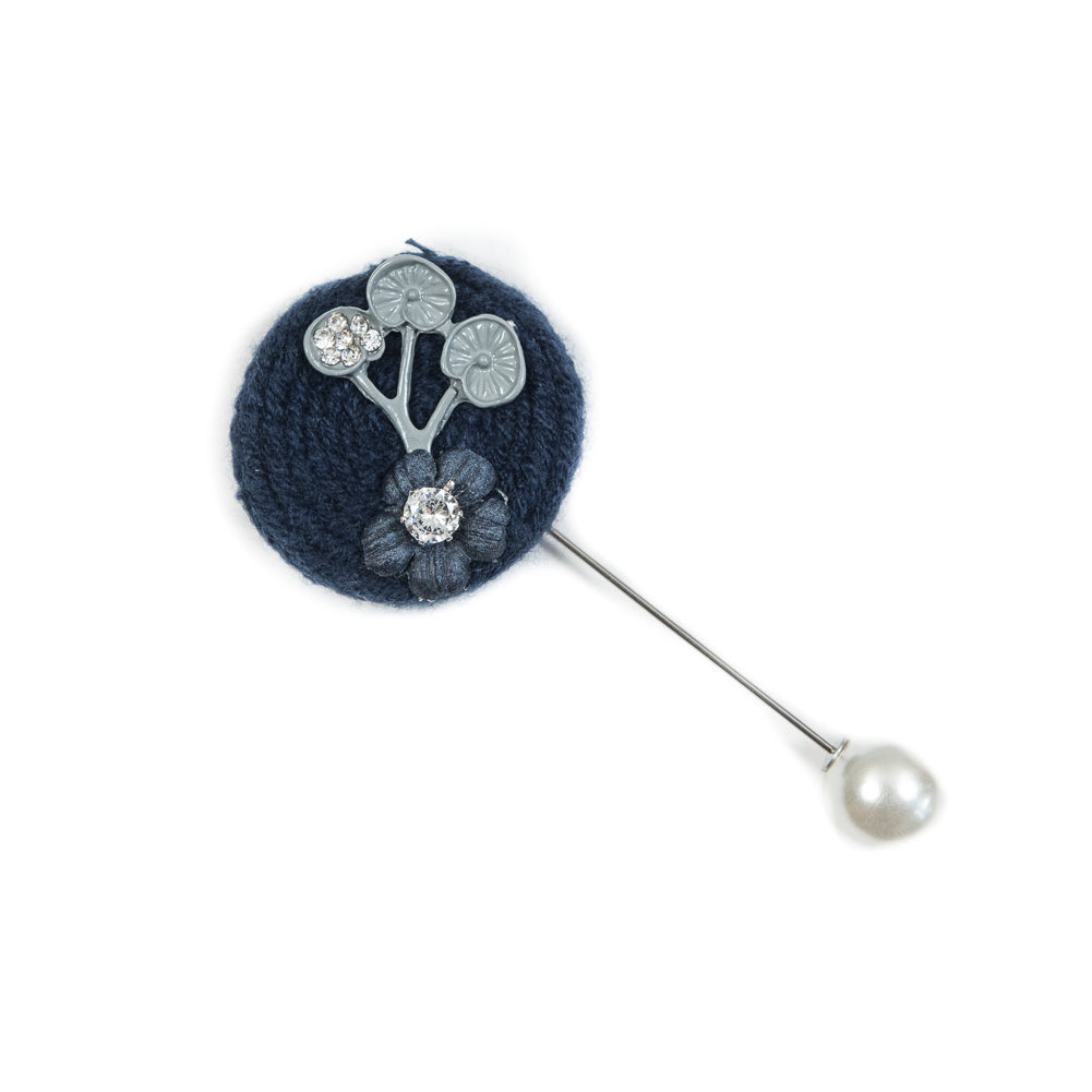 Italian Navy Brooch with Pearl Closure - 3.5