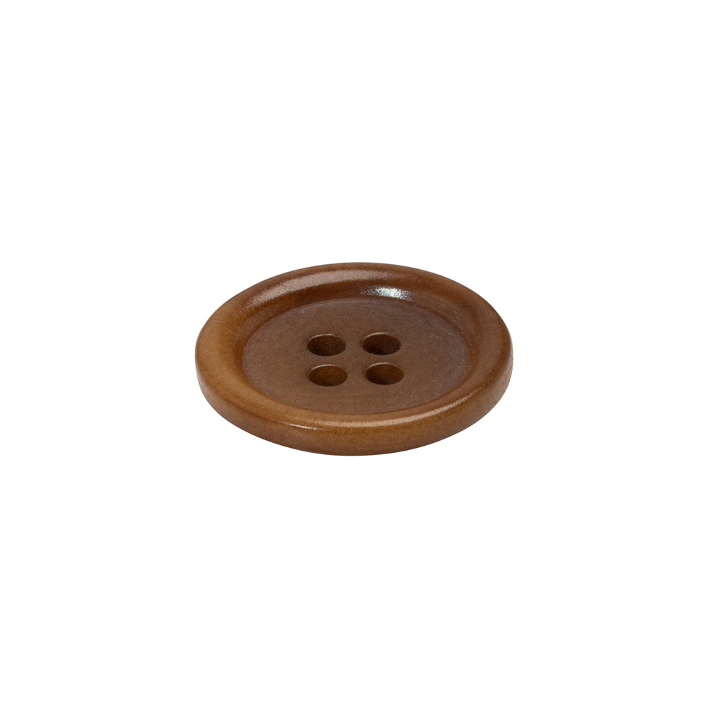 Horn 4-Hole Button - 30L/19mm - Russet Brown Rolled Rim - Joann Fabrics