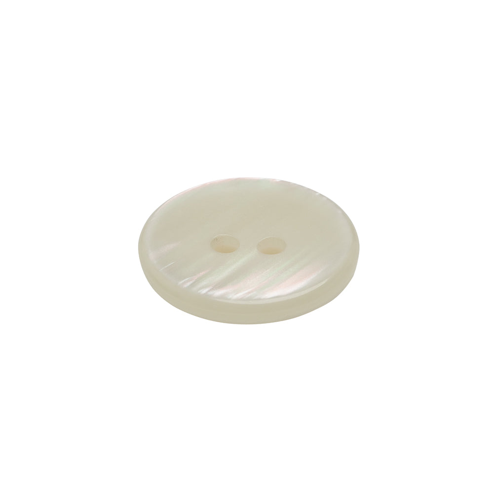 Plastic 2-Hole Button - 30L/19mm - Iridescent White Dish Shaped - Joann Fabrics