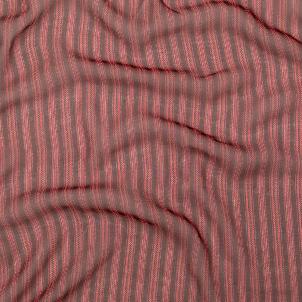 Famous NYC Designer Red and Pink Striped Silk Chiffon - Joann Fabrics
