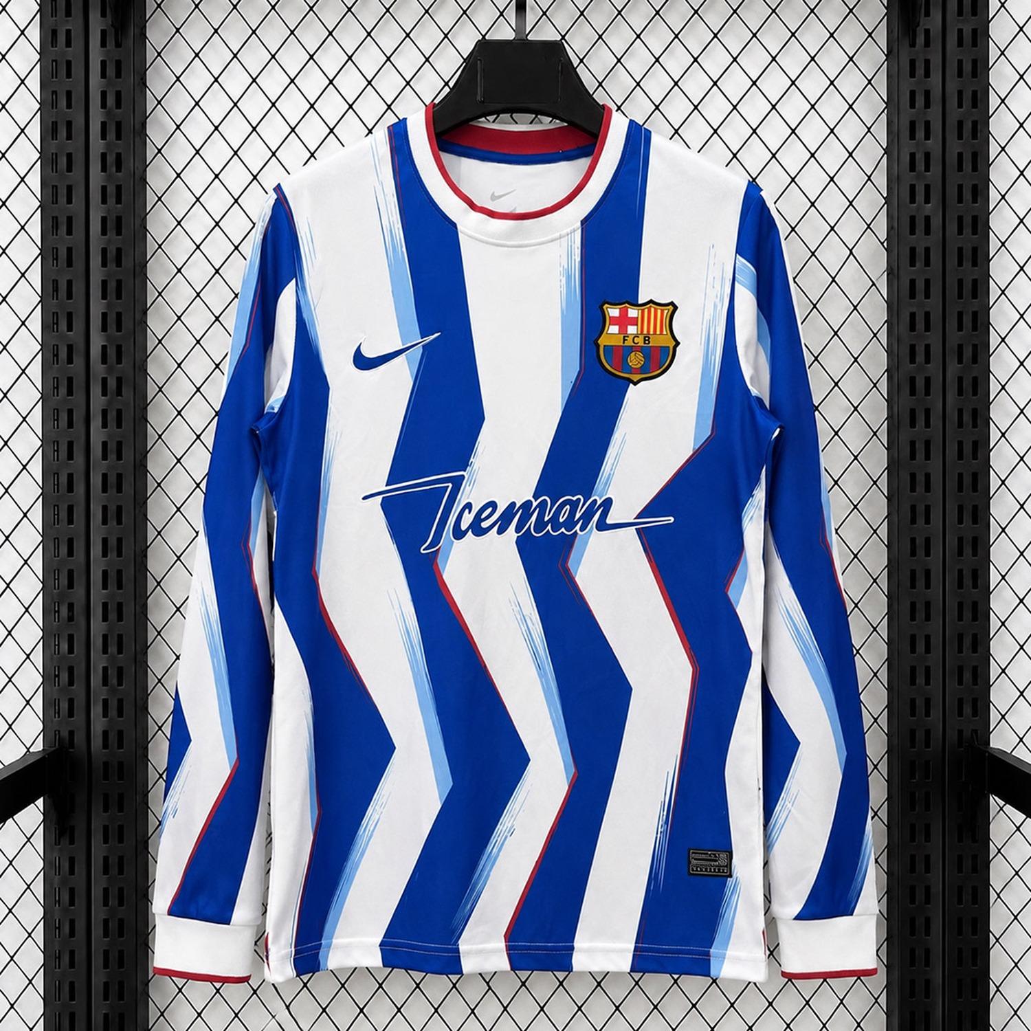 Barcelona 26-27 Drake Iceman White Special Long Sleeves Jersey - Fans Version - UnitedFutballJersey