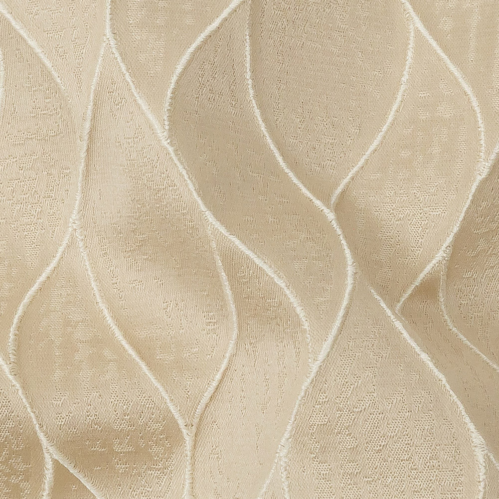 Polyester Jacquard - Champagne Leafy Lines - British Imported - Joann Fabrics