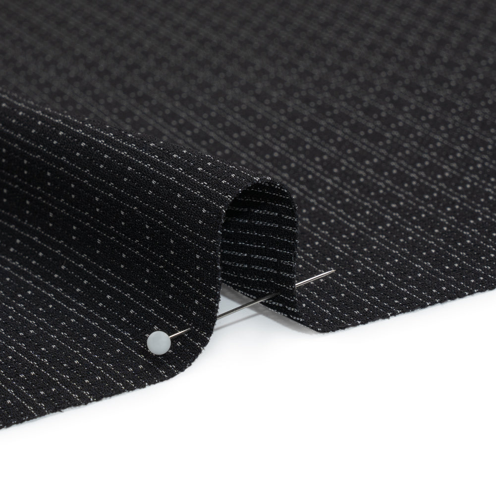 Black and Gray Dashes and Stripes Drapey Polyester Woven - Joann Fabrics