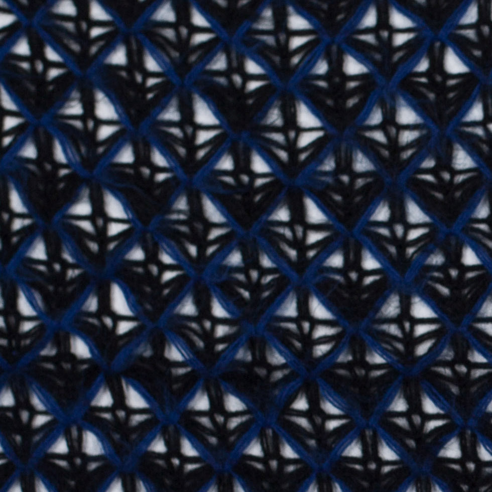 Lacey Diamonds Acrylic Knit - Black and Royal Blue - Joann Fabrics