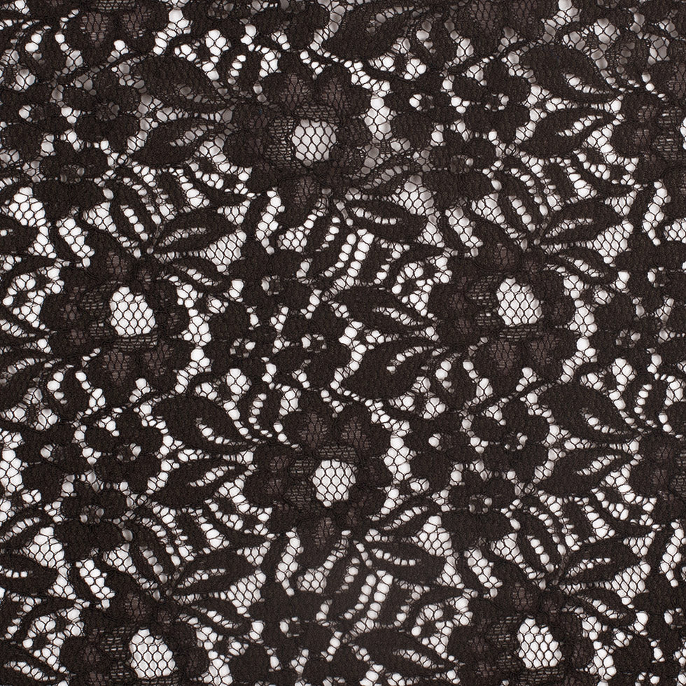 Re-Embroidered Lace - Dark Brown Floral - Joann Fabrics