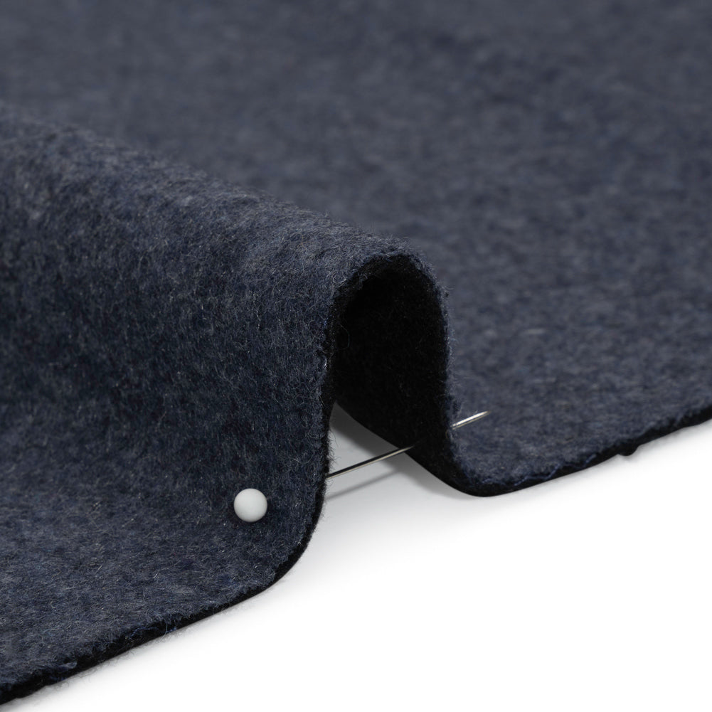 Italian Black and Navy Brushed Wool and Polyester Double Cloth Coating - Joann Fabrics