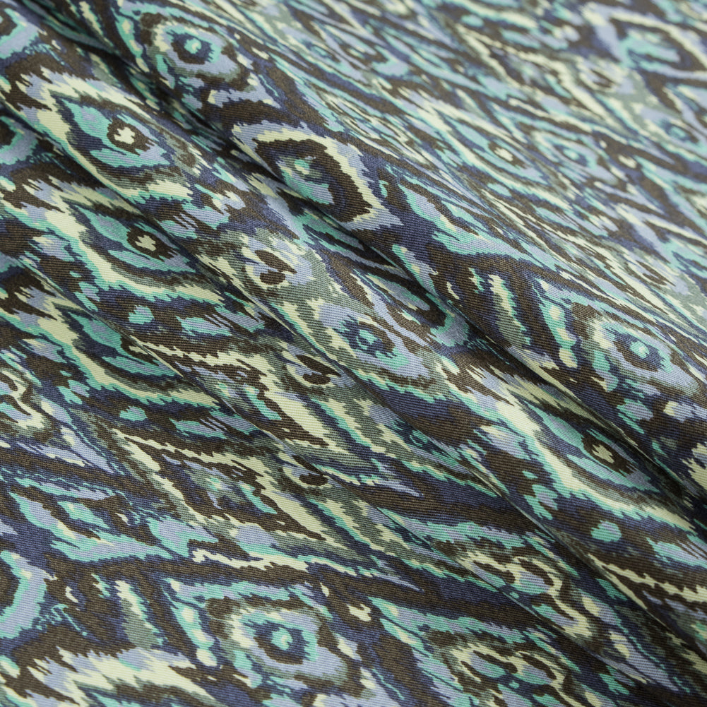 Green Ash and Tender Yellow Ikat Printed Stretch Cotton Twill - Joann Fabrics